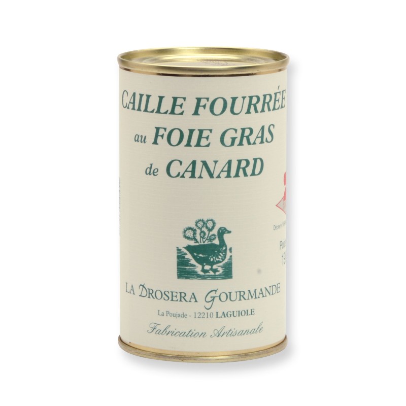 Caille fourrée au foie gras de canard 190 g LA DROSERA GOURMANDE Caille fourrée au foie gras de canard 190 g LA DROSERA GOURMANDE