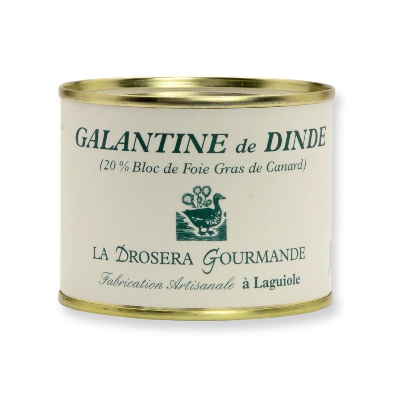 Galantine de dinde 190 g - 20% de bloc de foie gras de canard LA DROSERA GOURMANDE Galantine de dinde 190 g - 20% de bloc de foie gras de canard LA DROSERA GOURMANDE