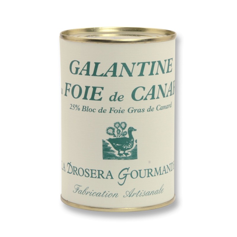 Galantine de foie de canard 400 g - 25% bloc de foie gras de canard LA DROSERA GOURMANDE Galantine de foie de canard 400 g - 25% bloc de foie gras de canard LA DROSERA GOURMANDE
