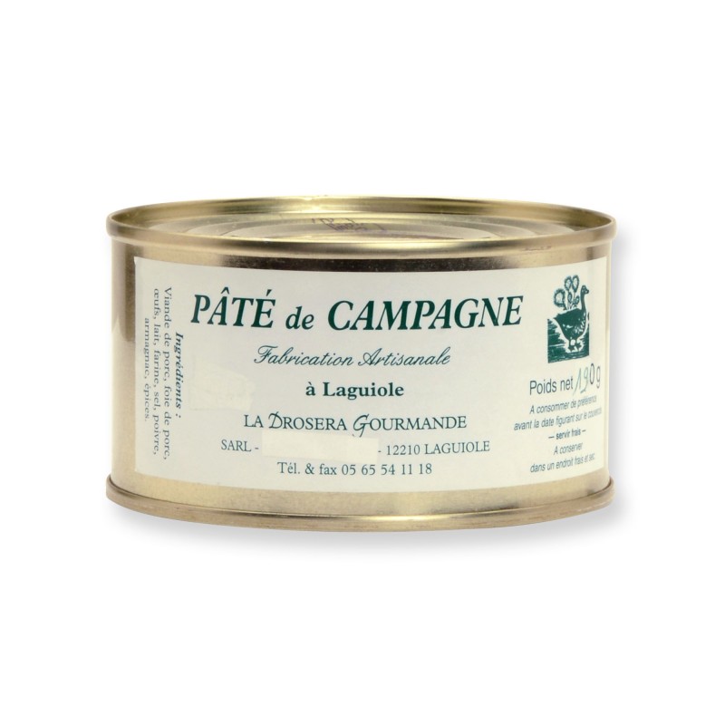 Pâté de campagne 190 g LA DROSERA GOURMANDE Pâté de campagne 190 g LA DROSERA GOURMANDE