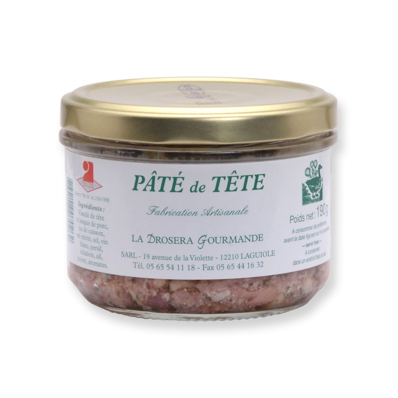 Pâté de tête pur porc 190 g LA DROSERA GOURMANDE Pâté de tête pur porc 190 g LA DROSERA GOURMANDE