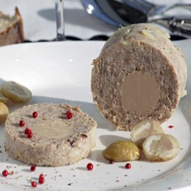 Galantine de châtaignes - 20% bloc de foie gras de canard LA DROSERA GOURMANDE
