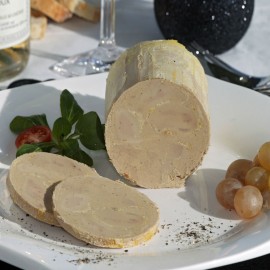 Bloc de foie gras de canard avec 30% de morceaux Origine France