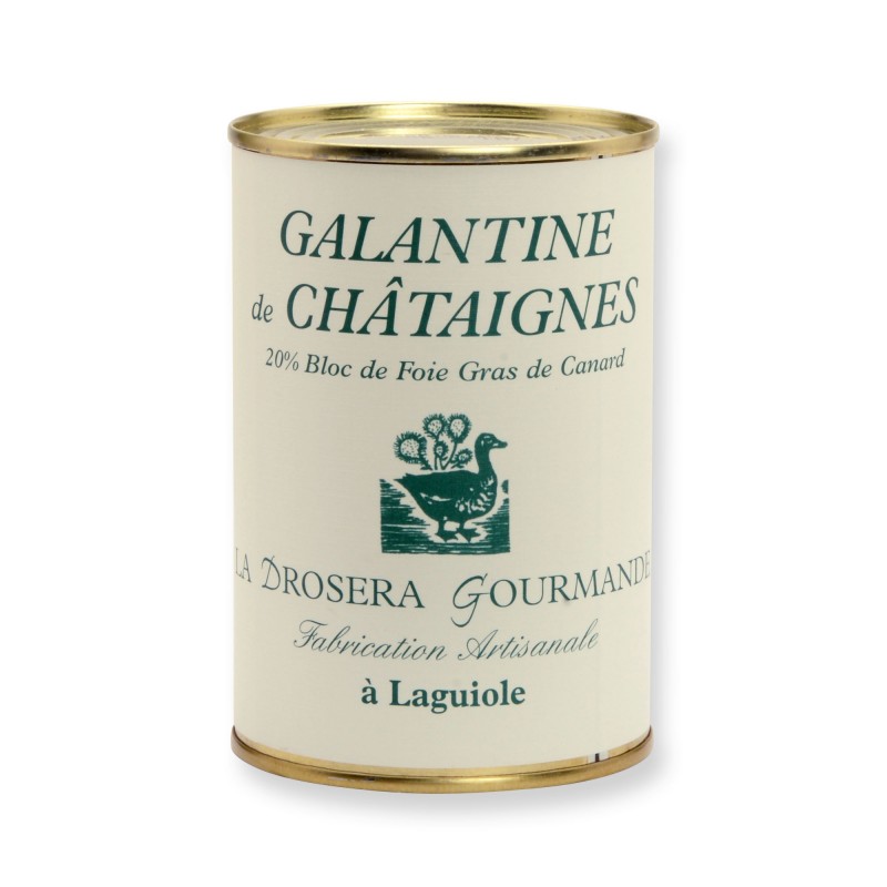 Galantine de châtaignes 400g avec 20% de bloc de foie gras de canard