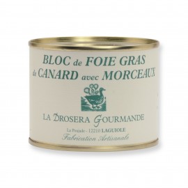 Bloc de foie gras de canard avec 30% de morceaux Fabrication artisanale Origine France La Drosera Gourmande