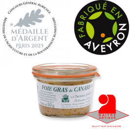 Foie gras de canard entier La Drosera Gourmande 50g pour 1 ou 2 pers Médaille ARGENT 2025