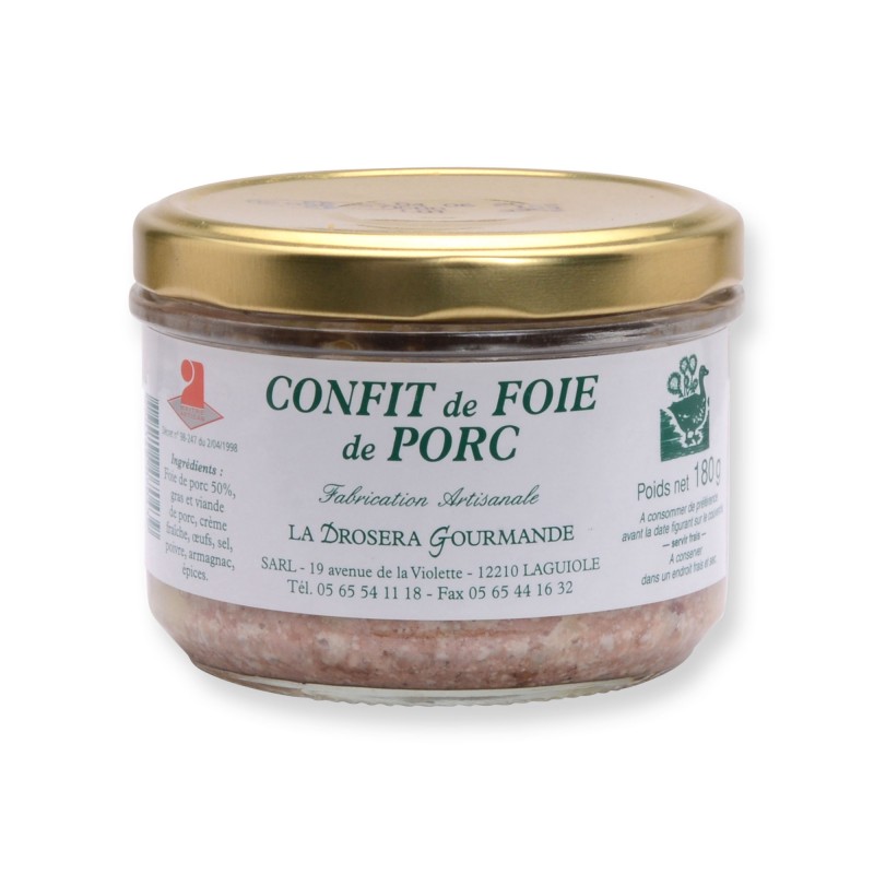 Confit de foie de porc 180 g LA DROSERA GOURMANDE