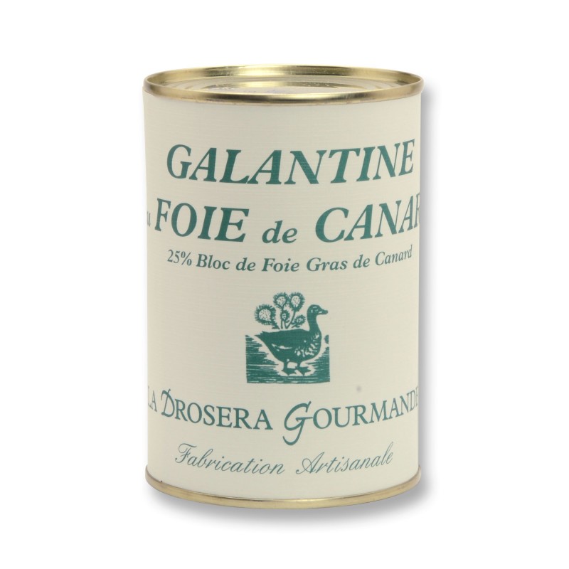 Galantine de foie de canard 400 g - 25% bloc de foie gras de canard LA DROSERA GOURMANDE