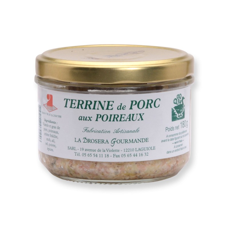 Terrine de porc aux poireaux 180 g LA DROSERA GOURMANDE