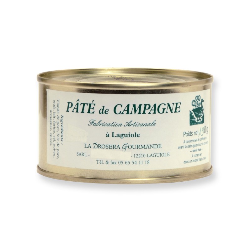 Pâté de campagne 190 g La Drosera Gourmande Fabriqué en Aveyron