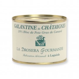 Galantine de châtaignes - 20% bloc de foie gras de canard 190 g LA DROSERA GOURMANDE